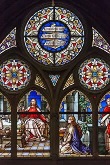 Germany, Rheinland-Pfalz, Speyer, Memorial church, interior, stained glass windows