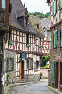 Images Dated 5th August 2015: Germany, Rhineland Palatinate, Braubach, Traditional Timber-framed buildings