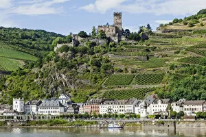 Images Dated 5th December 2017: Germany, Rhineland-Palatinate, Rhine Valley, River Rhine and Gutenfels Castle