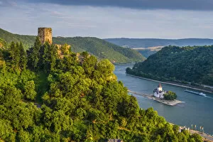 Images Dated 5th August 2015: Germany, Rhineland Palatinate, River Rhine, Kaub, Burg Gutenfels or Kaub Castle