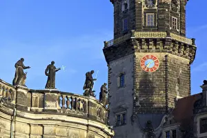 Germany, Saxony, Dresden, Old town and Theateplatz square