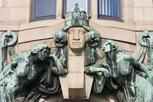 Hamburg Prints: Germany, State of Hamburg, Hamburg, facade details, Steinhof 9 building