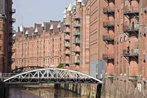 Germany, State of Hamburg, Hamburg, Speicherstadt renovated warehousest