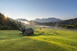 Grassland Collection: Gerold Lake, Kron, Garmisch-Partenkirchen district, Upper Bavaria, Bavaria, Germany