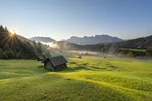 Roof Prints: Gerold Lake, Kron, Garmisch-Partenkirchen district, Upper Bavaria, Bavaria, Germany