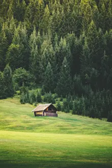 Wooden Houses Prints: Geroldsee, Garmisch Partenkirchen, Bayern, Germany