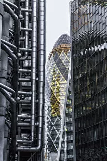 Images Dated 12th March 2020: The Gherkin building, Lloyds building and Willis building, London, England