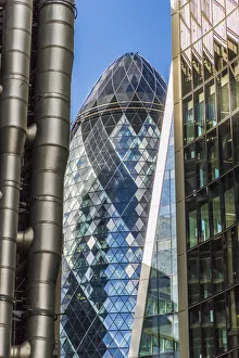 Financial Center Prints: The Gherkin also known as the Swiss Re building, London, England, UK