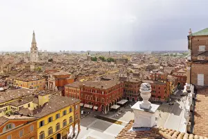 Emilia Prints: Ghirlandina tower from top of Military Academy Palace in Piazza Roma