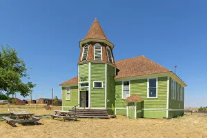 Wasco County Prints: Ghost Town Shankiko Schoolhouse, Highway 97, Wasco County, Oregon, USA