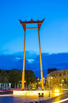 Darkness Prints: Giant Swing at night Bangkok, Thailand