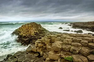 Basalt Collection: Giants Causeway with its iconic basalt columns, Ulster, Bushmills, Causeway coastel route