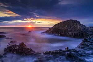 Images Dated 19th August 2019: Giants Causeway at Sunset, Co. Antrim, Northern Ireland