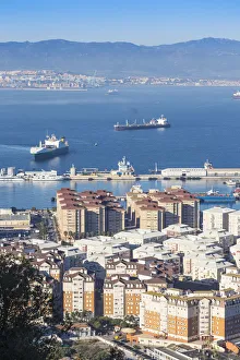 Images Dated 14th January 2019: Gibraltar, View of Gibraltar from Gibraltar rock