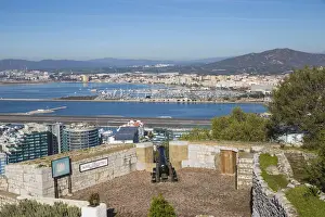 Gibraltar Prints: Gibraltar, View of Queen Charlottes Battery at the Moorish castle