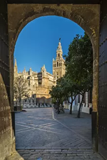 Images Dated 5th April 2016: Giralda bell tower, Cathedral, Seville, Andalusia, Spain