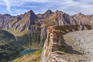 Location Prints: A girl admiring the mountains from the road to the Maria Luisa refuge and the high