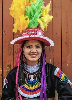 Peruvian Gallery: Girl in traditional clothing, Fiesta de la Virgen de la Candelaria, Puno, Peru