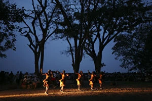 Gisenyi, Rwanda. A Ugandan dance group perfoms at FESPAD pan African dance festival