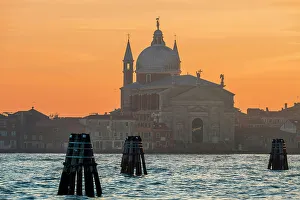 Charming Prints: Giudecca Canal and Santissimo Redentore church at sunset, Venice, Veneto, Italy