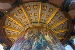 Tiergarten Prints: Glass mosaic on the socle of the Siegessaule monument, Berlin, Germany