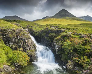 Highland Region Prints: Glen Brittle Waterfall, Isle of Skye, Scotland