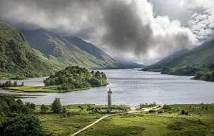 Glenfinnan Prints: Glenfinnan Monument on Loch Shiel, Highlands, Scotland, Great Britain