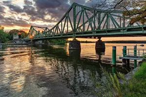 Mirror Image Prints: Glienicker Brucke Bridge, Havel River, Potsdam, Brandenburg, Germany