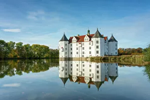 Images Dated 12th January 2023: Glucksburg castle with reflection on Schlossteich, Glucksburg, Schleswig-Flensburg