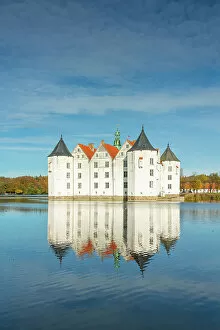 Images Dated 12th January 2023: Glucksburg castle with reflection on Schlossteich, Glucksburg, Schleswig-Flensburg