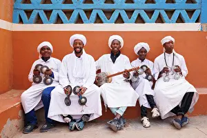 Indigenous People Prints: Gnawa musicians, near Merzouga, Sahara Desert, Morocco