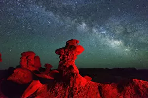 Images Dated 6th December 2012: Goblin Valley State Park, night sky, Colorado Plateau, Utah, USA