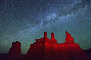 Night Sky Collection: Goblin Valley State Park, night sky, Colorado Plateau, Utah, USA