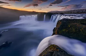 Stream Gallery: Godafoss at dawn in autumn, Nordurland, Iceland