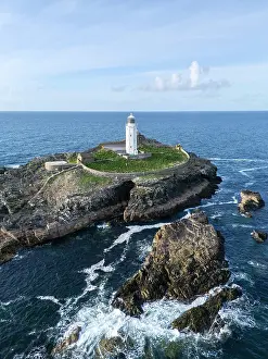Godrevy Prints: Godrevy Lighthouse, Cornwall, England, UK