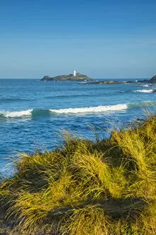 Images Dated 20th March 2021: Godrevy lighthouse, North Cornwall Coast, Cornwall, England, UK