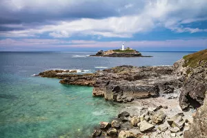 Images Dated 26th August 2020: Godrevy Lighthouse, North Cornwall, Cornwall, England, UK