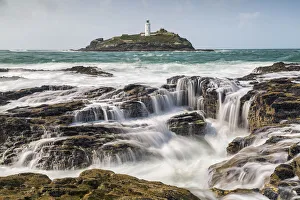 Godrevy Lighthouse, St. Ives Bay, Cornwall, England