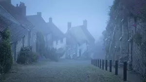 Foggy Collection: Gold Hill, Shaftesbury, Dorset, England, UK