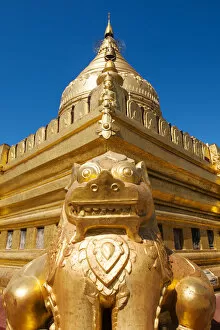 Images Dated 20th May 2013: Gold leaf-gilded stupa at the Shwezigon Paya, Mandalay, Burma (Myanmar)