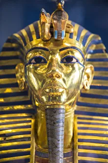 Egypt Prints: Gold mask of Tutankhamun, Egyptian Museum, Cairo, Egypt