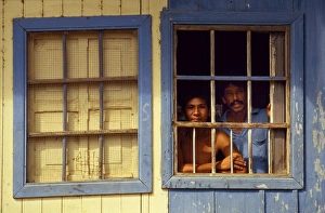 Madre De Dios Prints: Gold panners looking out of the window