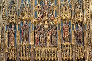 Centro Region Prints: Detail of the golden altarpiece of the Old Cathedral (Sao Velha) of Coimbra