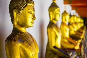Golden Buddha statues, Wat Pho (Temple of the Reclining Buddha), Bangkok, Thailand
