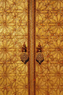 Fes El Bali Prints: Golden door in Fez, Morocco