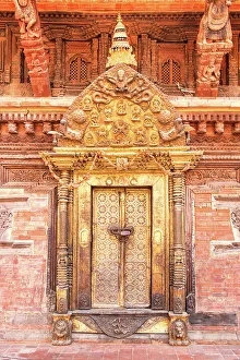Royal Palace Prints: The Golden Door, Royal Palace in Patan, Kathmandu Valley, Nepal, Asia