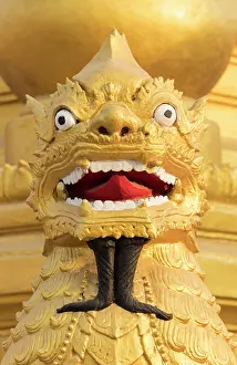 Bagan Prints: Golden dragon on a temple, Bagan, Myanmar (Burma), Asia