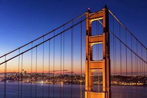 San Francisco Prints: Golden Gate Bridge at dawn, from Battery Spencer, San Francisco, California, USA