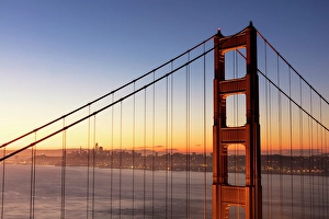 Battery Spencer Prints: Golden Gate Bridge at dawn, , from Battery Spencer, San Francisco, California, USA