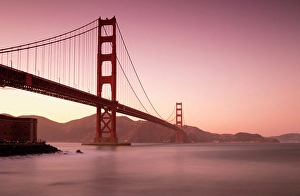 Califormia Prints: Golden Gate Bridge at dusk, San Francisco, California, USA
